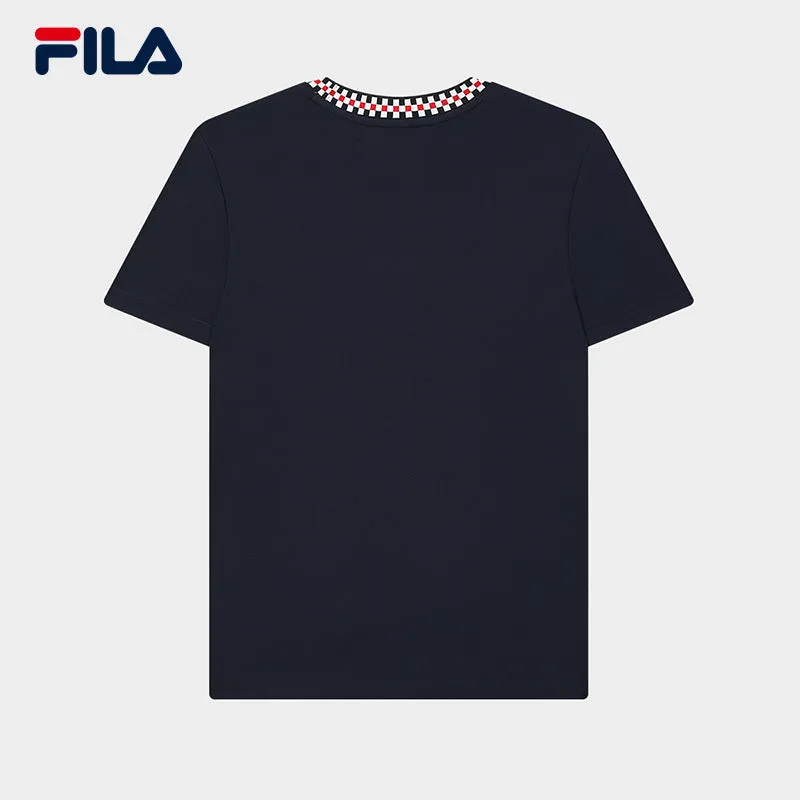 FILA CORE LIFESTYLE MH1 DNA-FRENCH CHIC Women Short Sleeve T-shirt (Navy)