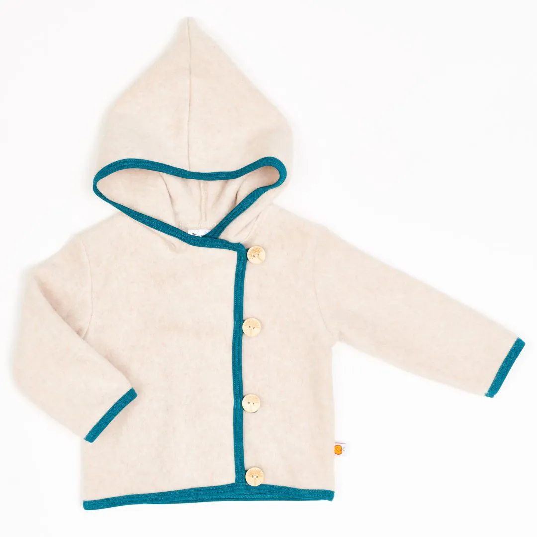 Fleece baby jacket "Fleece Nude Marl/Petrol"