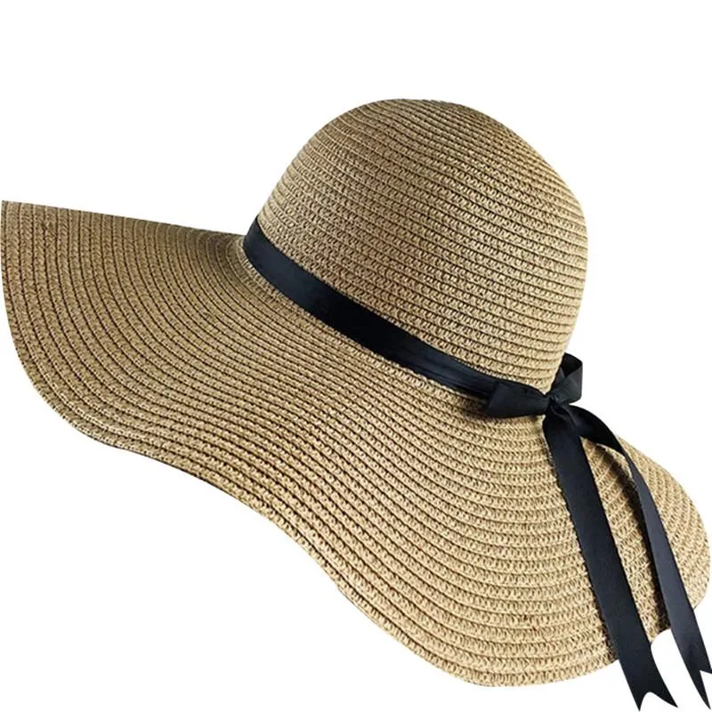 Foldable Floppy Wide Brim Straw Summer Hat