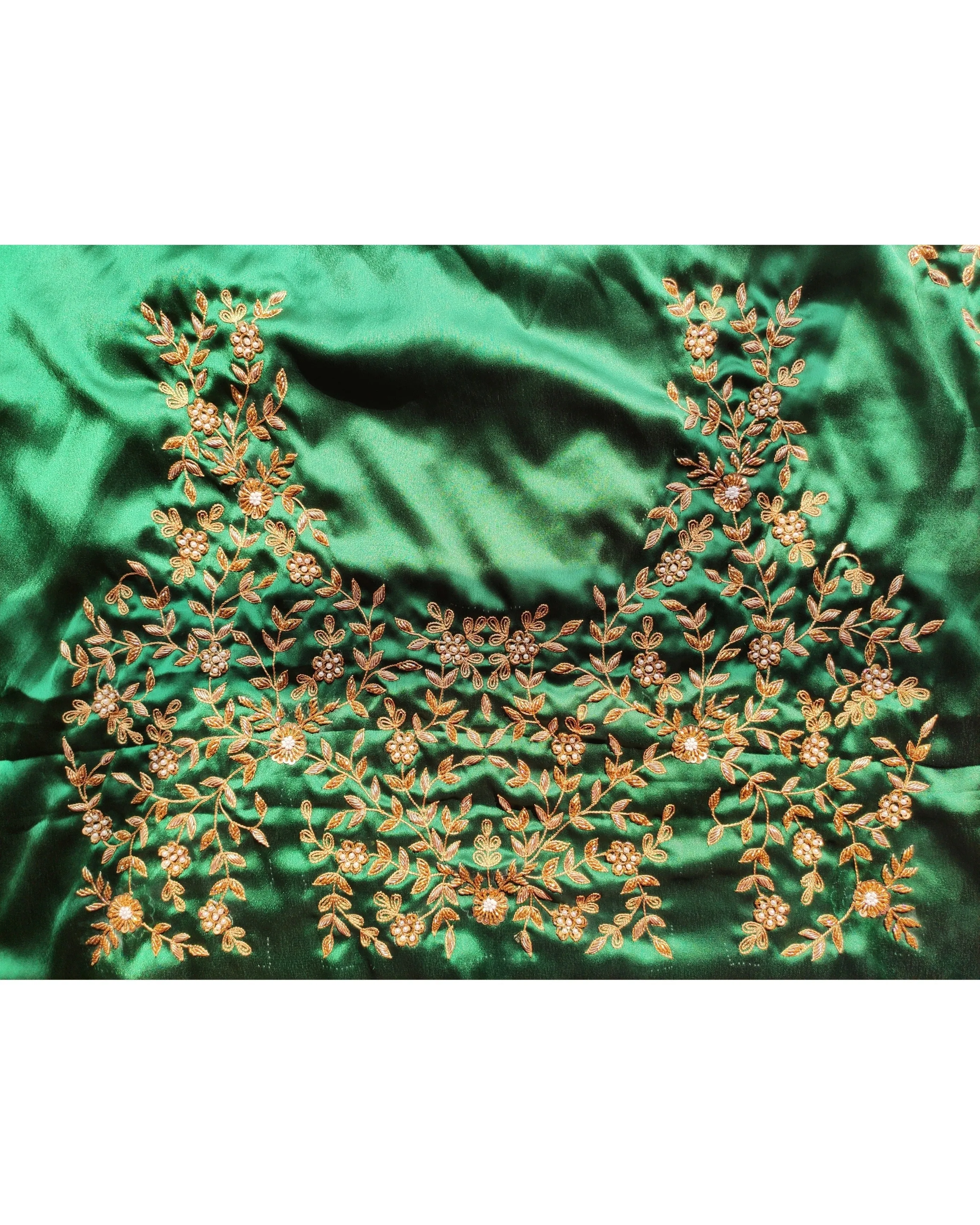 Forest Green Zardosi Blouse Piece