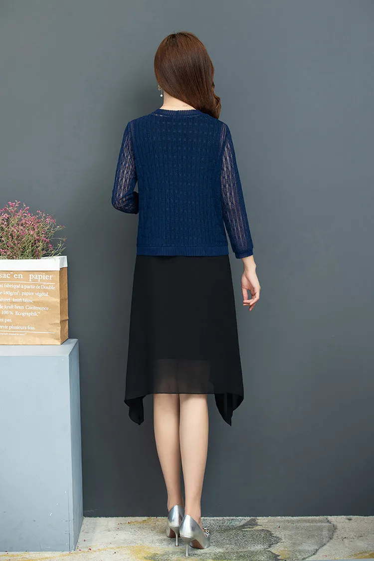 Full Sleeve Lace Top - Navy Blue