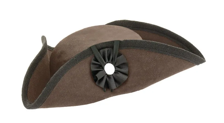 Fur Felt Civilian Tricorn - Low BROWN