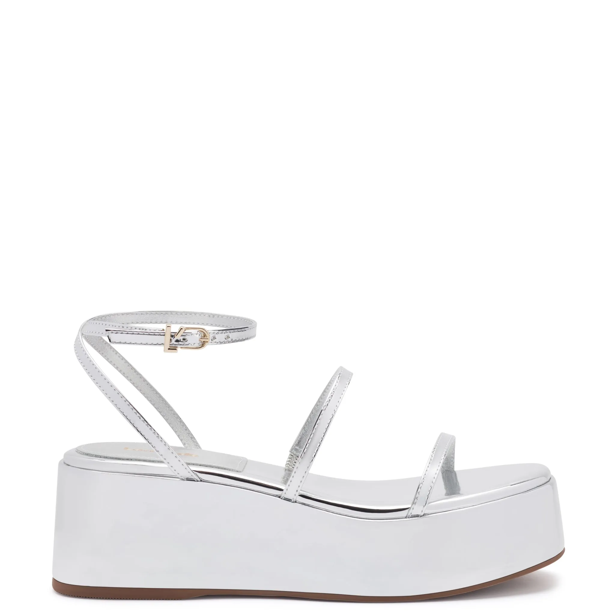 Gio Flatform Sandal In Specchio Silver