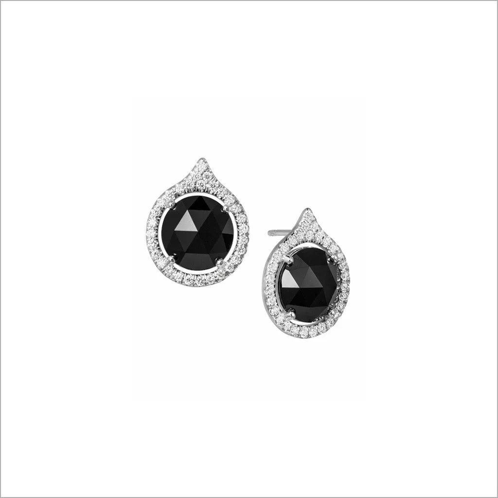 Giulietta 18k Gold & Black Onyx Earrings with Diamonds