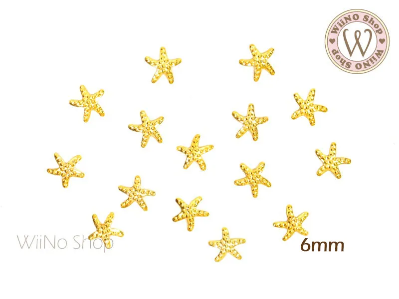 Gold Starfish Metal Studs - 10 pcs (3/5/6mm)