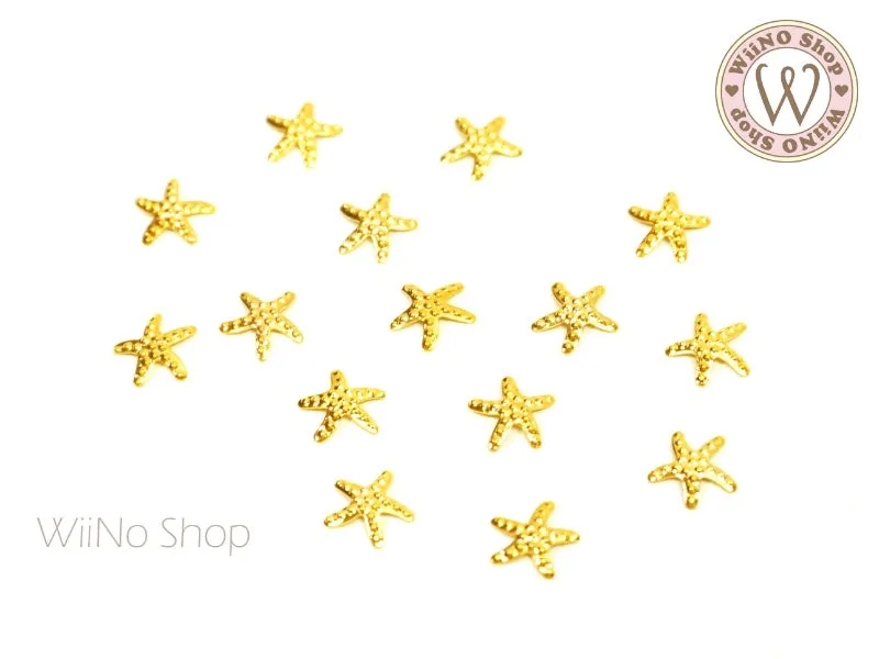 Gold Starfish Metal Studs - 10 pcs (3/5/6mm)