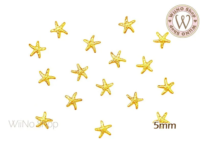 Gold Starfish Metal Studs - 10 pcs (3/5/6mm)