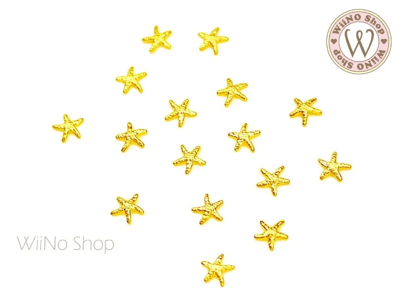 Gold Starfish Metal Studs - 10 pcs (3/5/6mm)