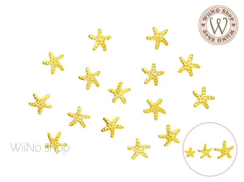 Gold Starfish Metal Studs - 10 pcs (3/5/6mm)