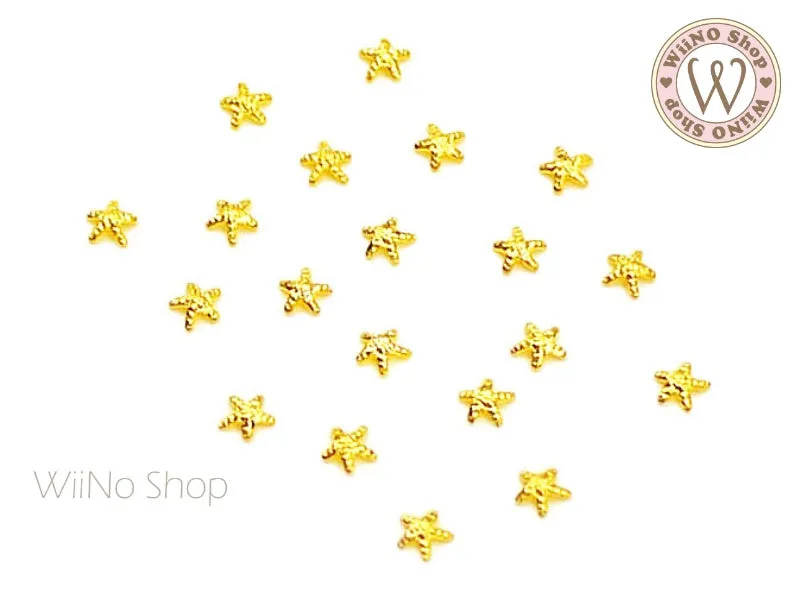 Gold Starfish Metal Studs - 10 pcs (3/5/6mm)