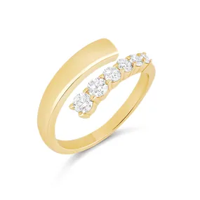 Graduated Diamond/Solid Wrap Ring