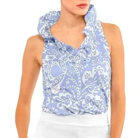 Gretchen Scott Ruffneck Sleeveless -  Periwinkle