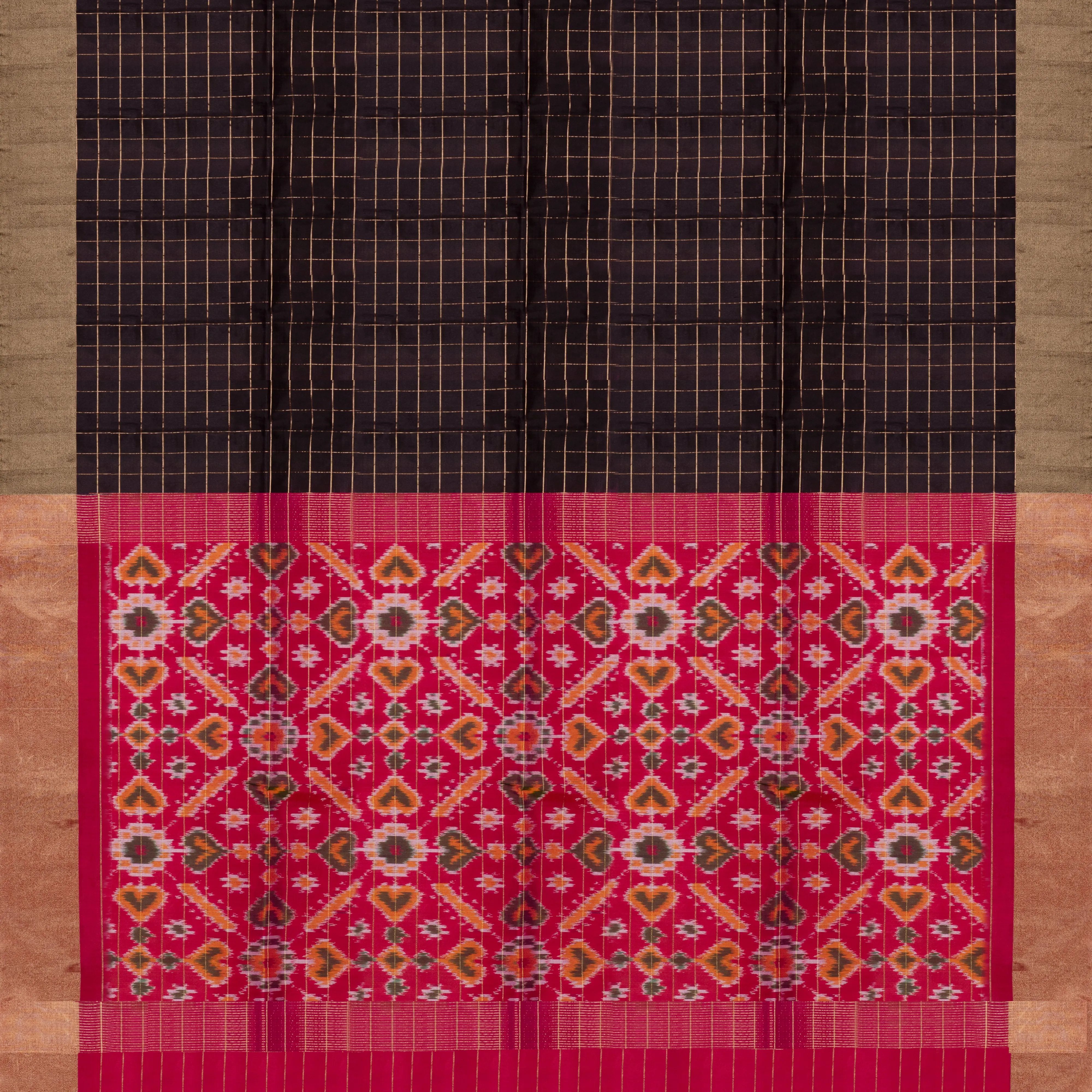 Handwoven Black with Pink Soft Silk Saree - 1980T008688DSC