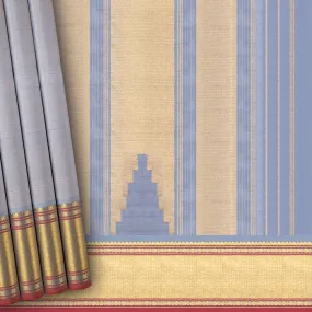 Handwoven Grey Kanjivaram Silk Saree -145T001758DSC