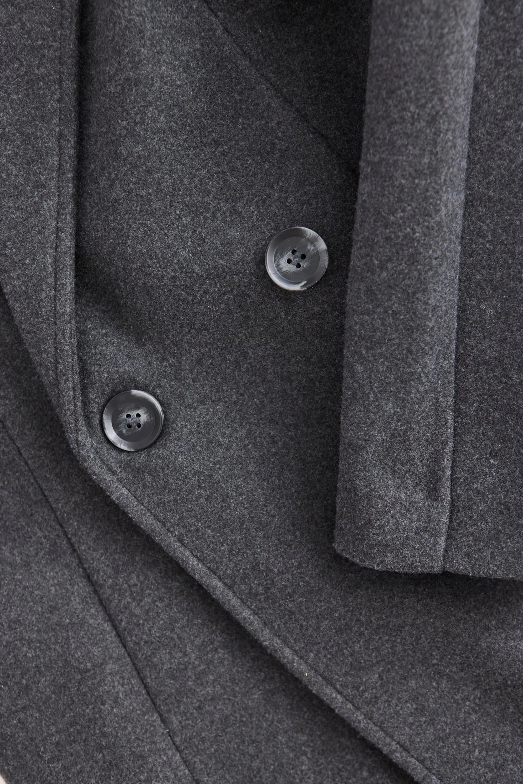 Hideaway Charcoal Fitted Double Breasted Coat