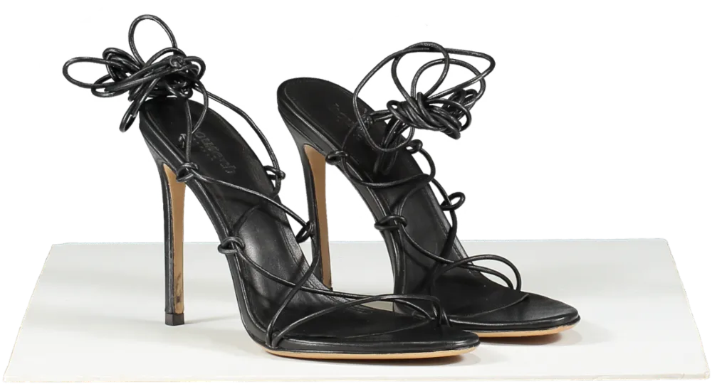 House of CB Tao Black Leather Barely There Sandals UK 6 EU 39 👠