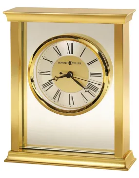 Howard Miller Monticello Polished Brass Finished Table Clock - Silver Accents