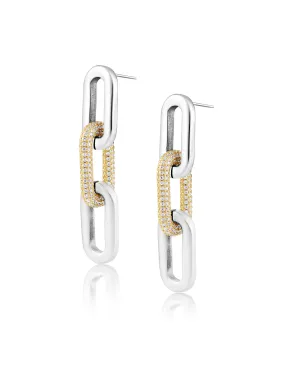 Jenna Pave Earrings, Silver Sterling