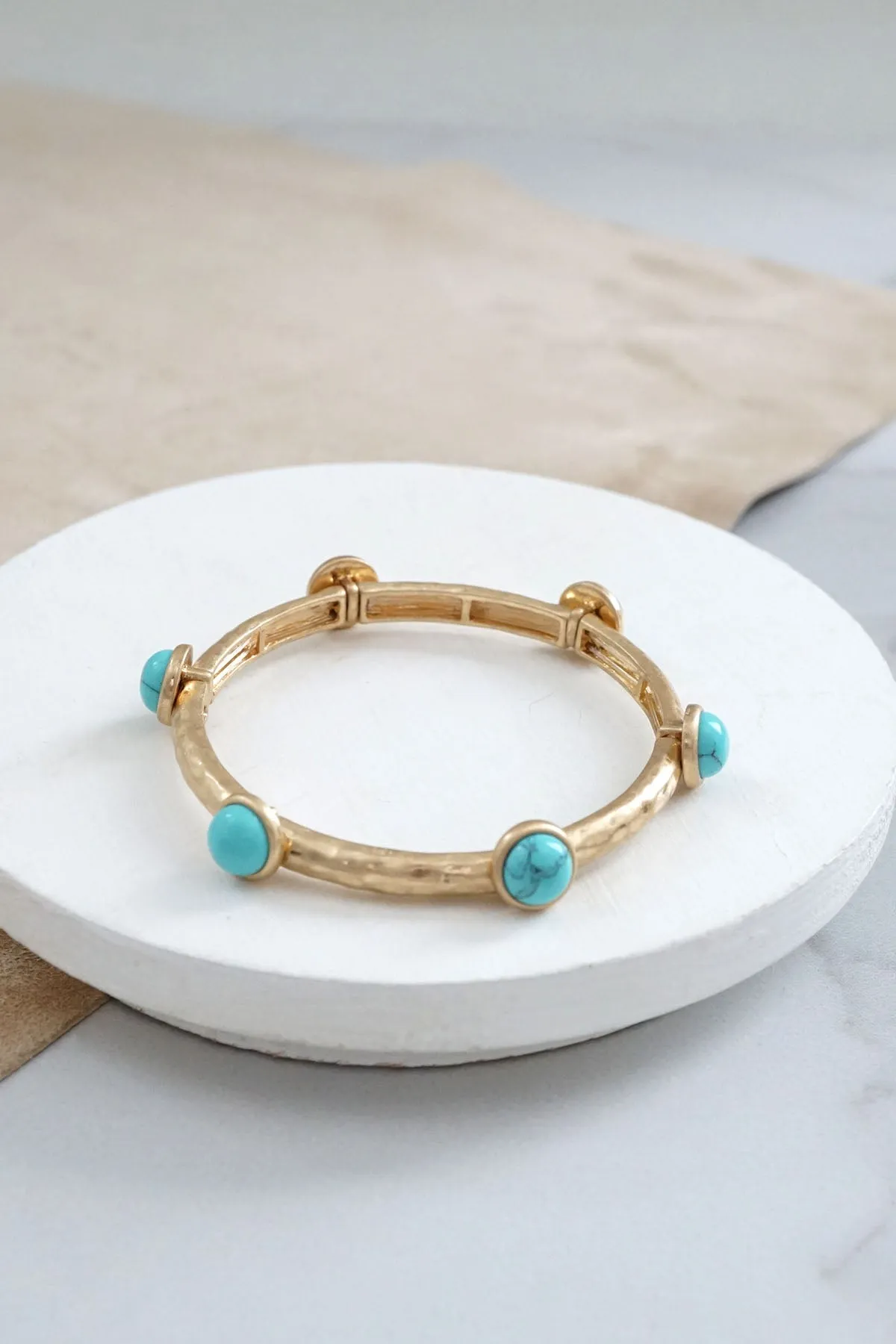 Jeweled Golden Bangle with semi precious stone dots