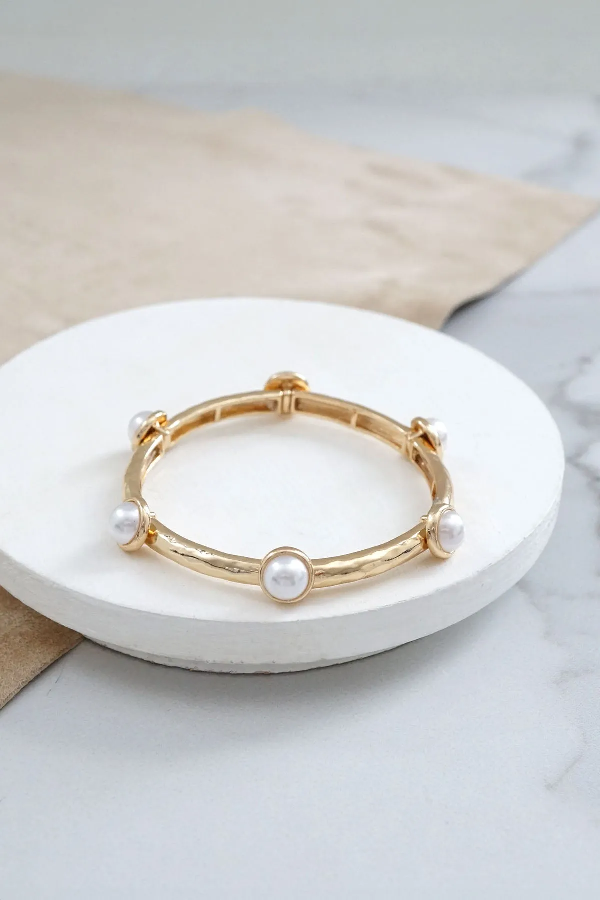 Jeweled Golden Bangle with semi precious stone dots