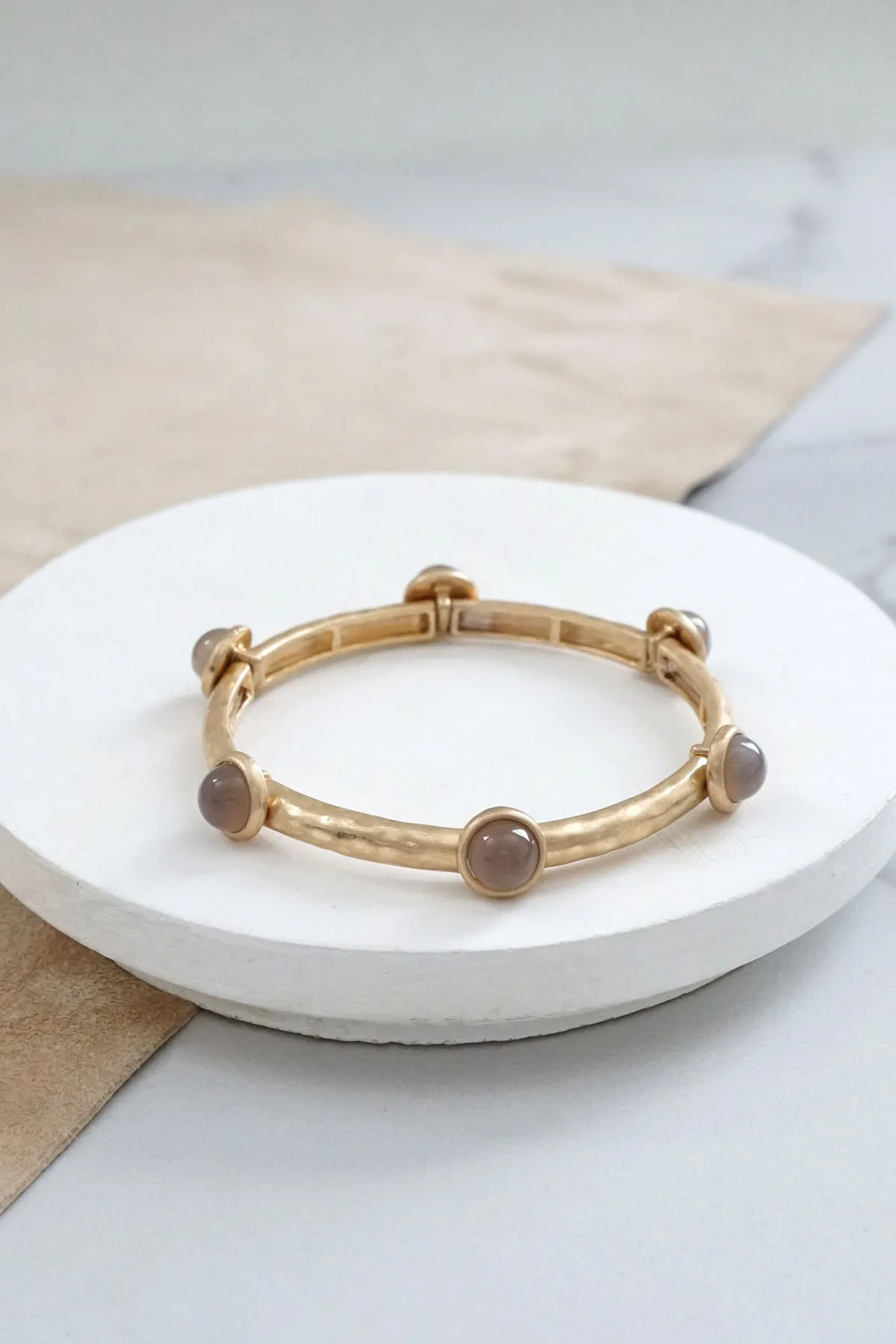 Jeweled Golden Bangle with semi precious stone dots