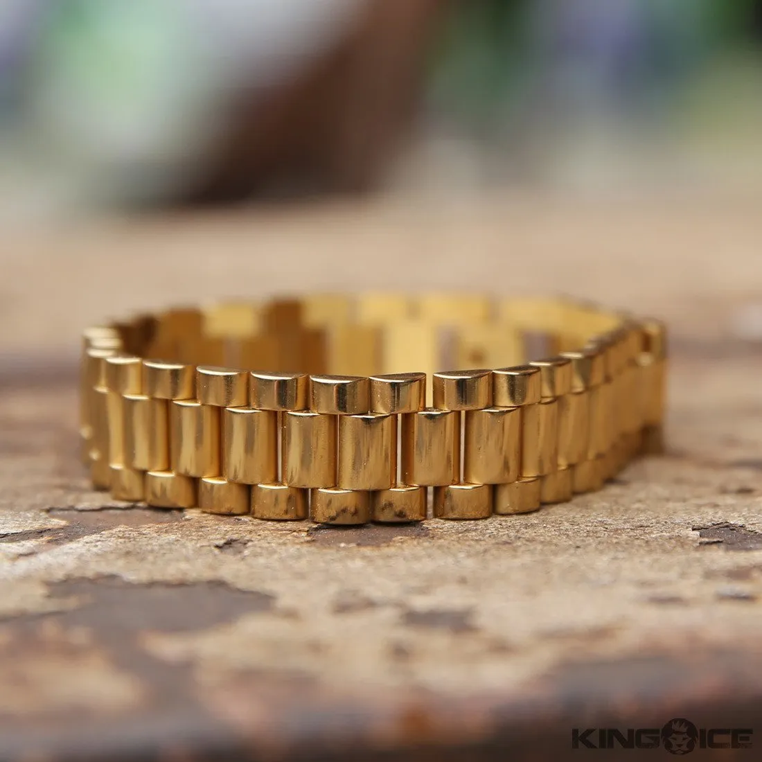 King Ice 15MM Gold Rolex Link Bracelet