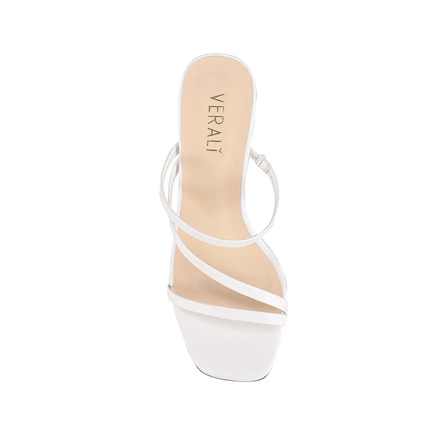 Kipper Block Heel Mules - White Smooth