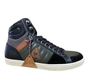 Le Coq Sportif men's leather sneakers shoe Perpignan Mid 1520979 black-grey