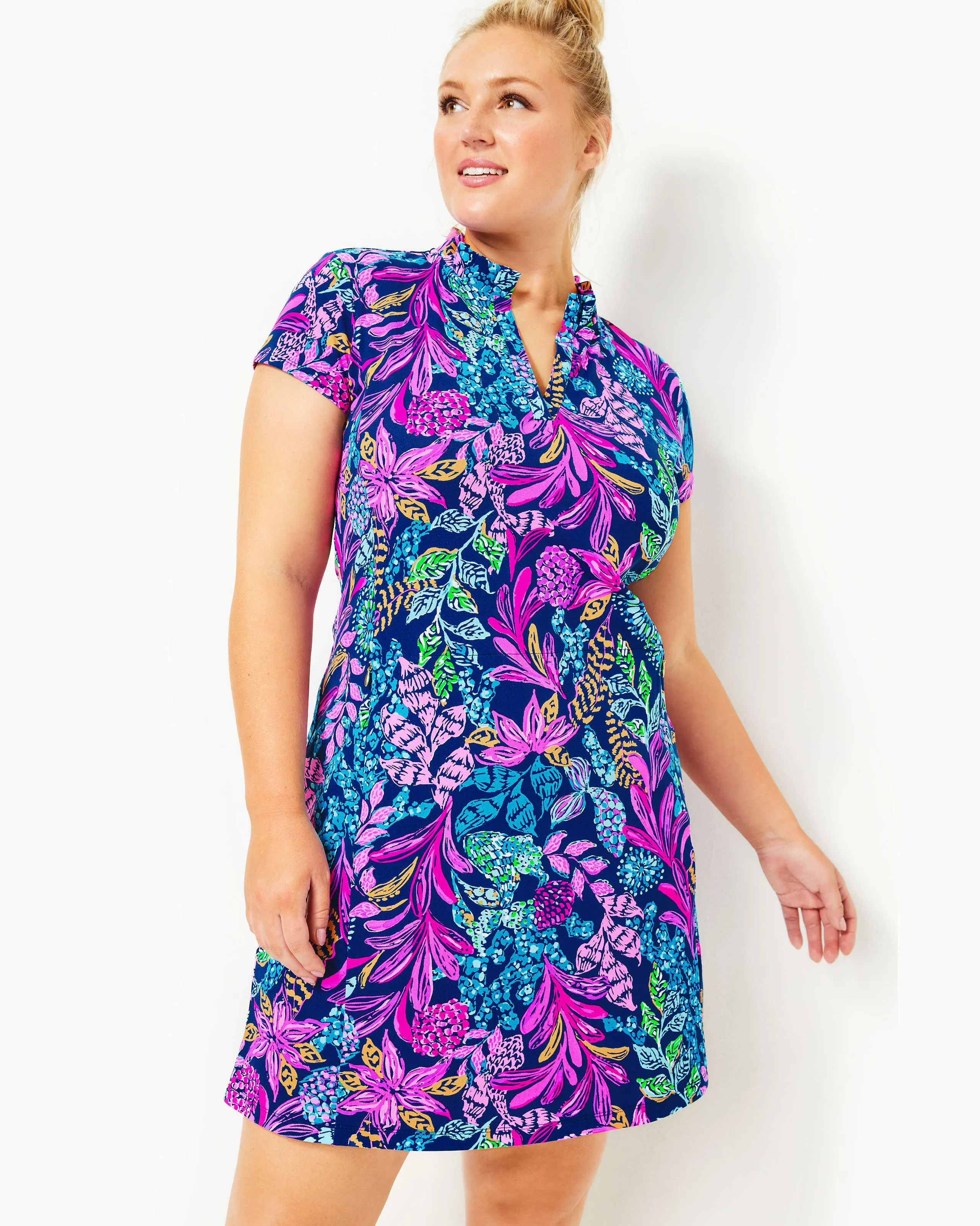 Lilly Pulitzer UPF 50  Luxletic Caicos Dress - Aegean Navy Calypso Coast