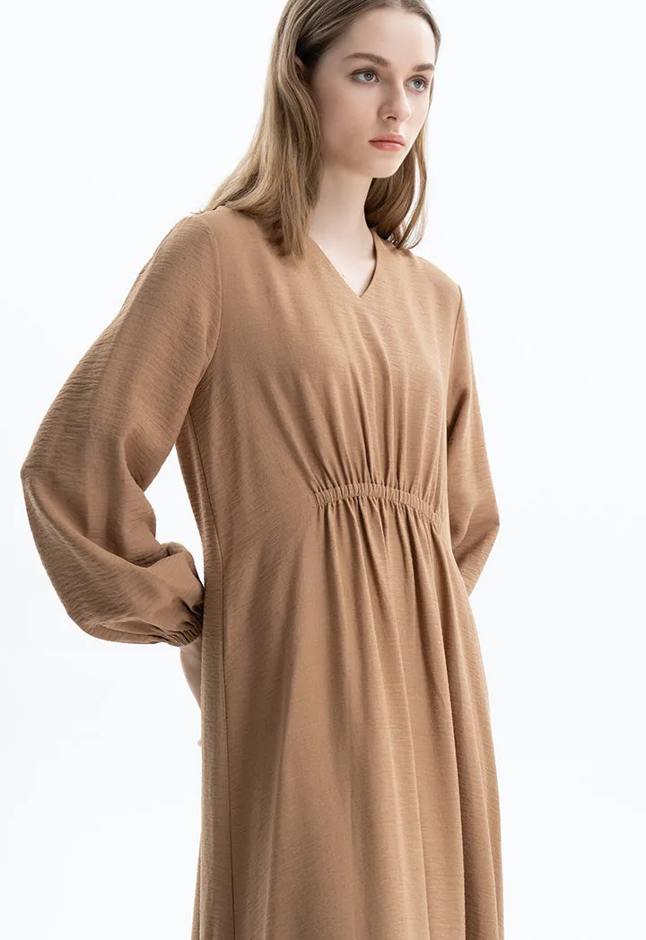 Linen Dress With Elasticated Waist