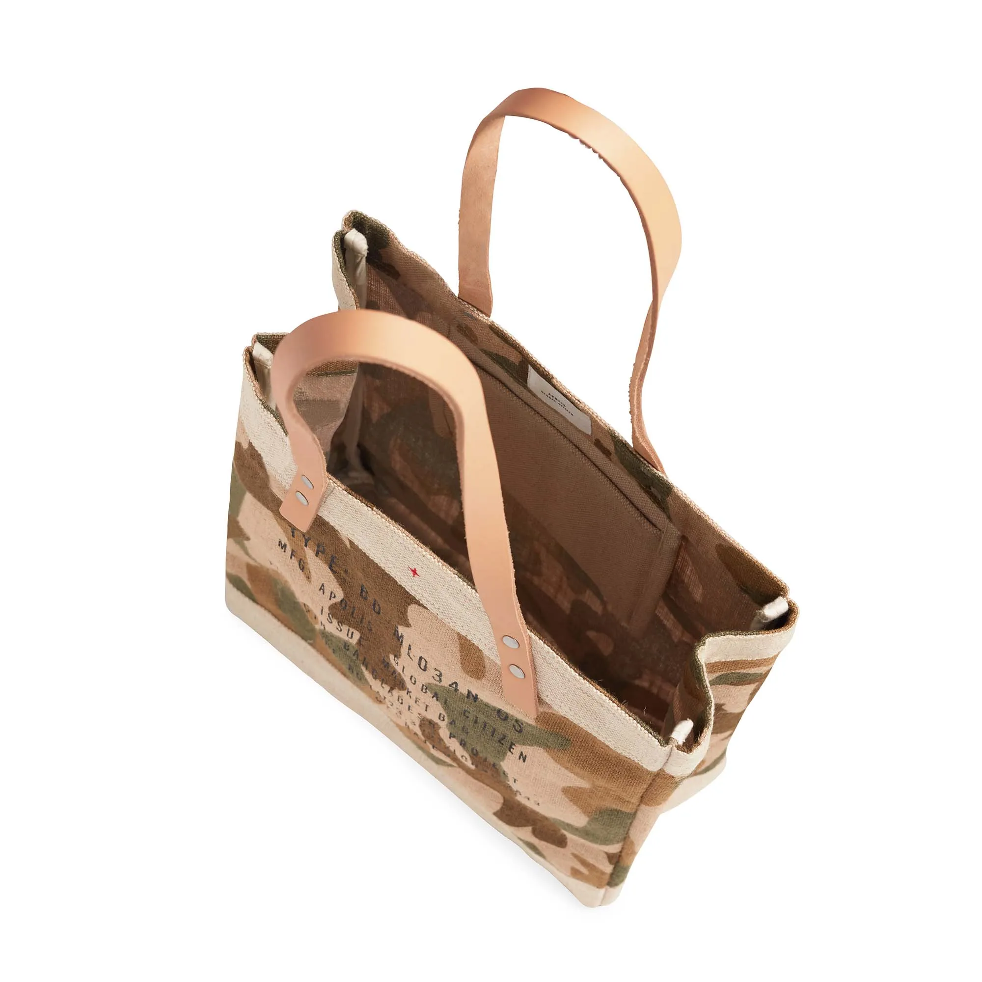 Market Tote in Safari with Black Monogram