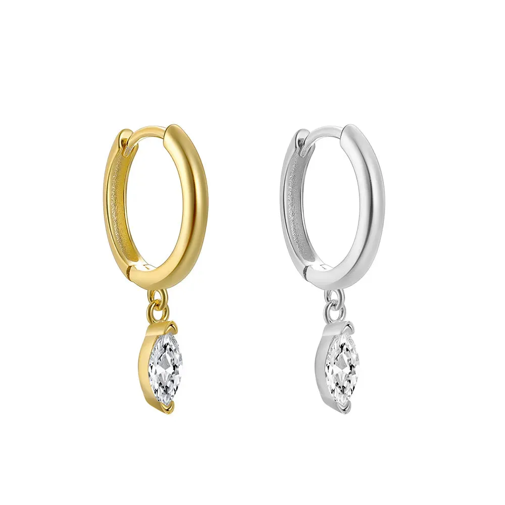 Marquise Hoop Earrings