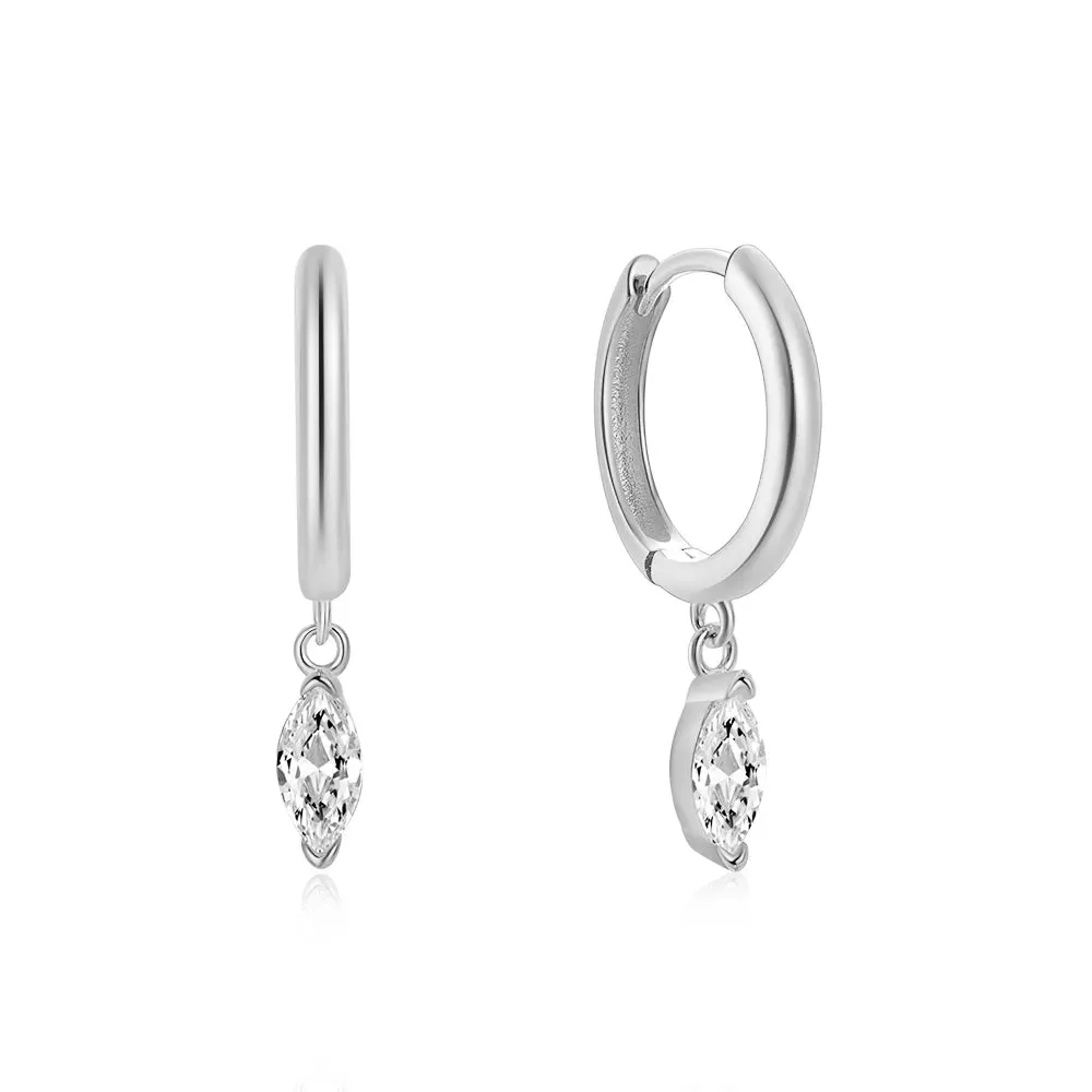 Marquise Hoop Earrings