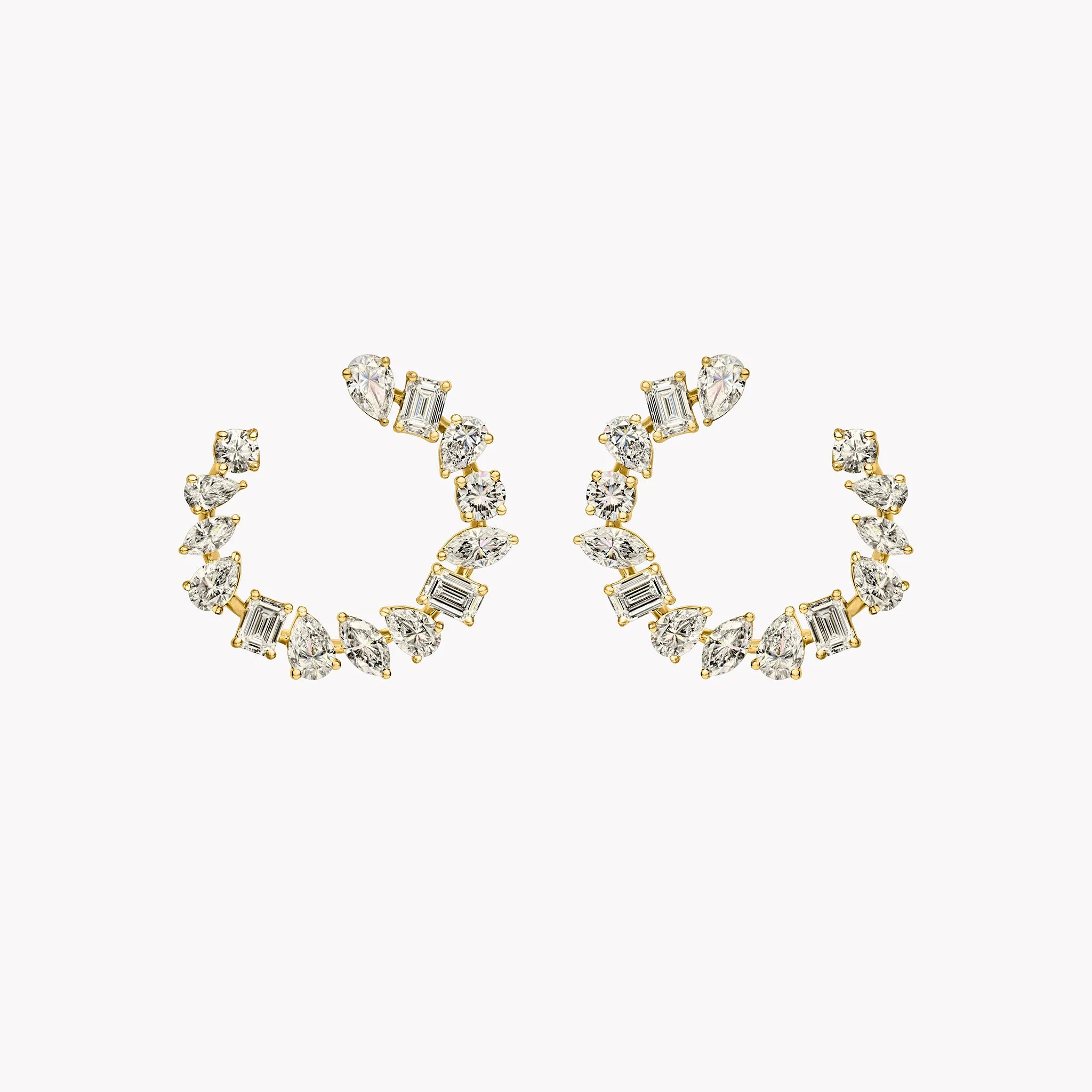 Medium Multi-Shape Open Hoop Earrings