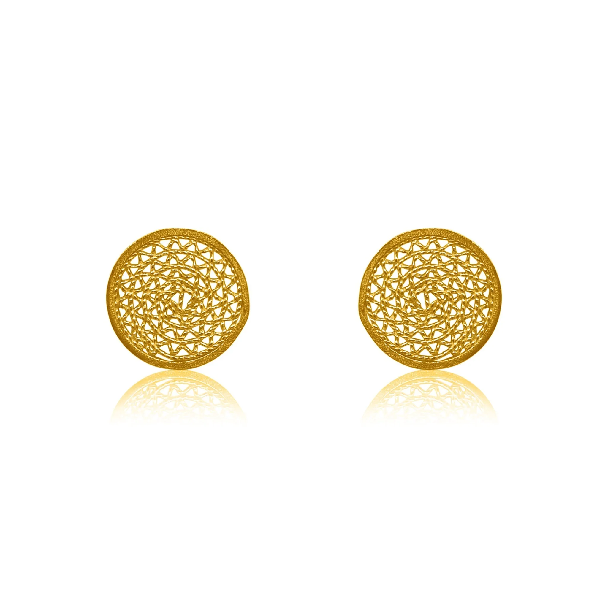 MELI SOLID GOLD 18K STUD EARRINGS FILIGREE