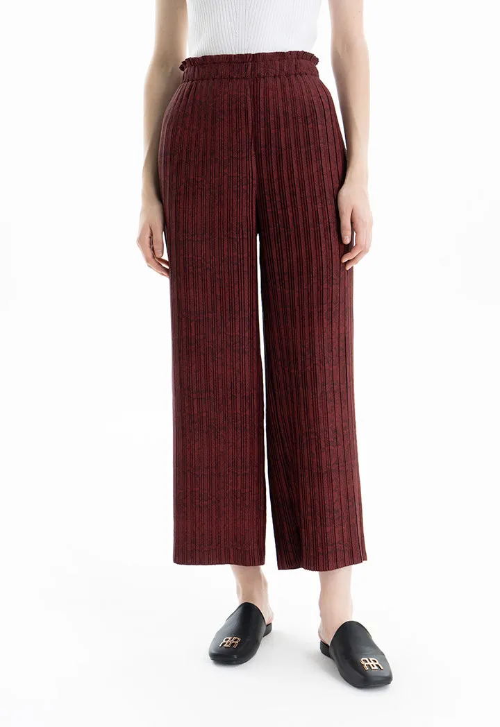 Mini Pleated Stretch Straight Leg Trouser