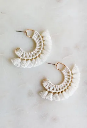 Miss Me Earrings in White