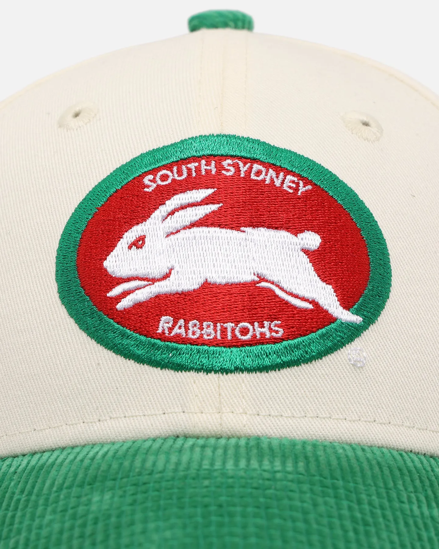 New Era Kids' South Sydney Rabbitohs 'NRL Retro Corduroy logo' 9FORTY Strapback Chrome White