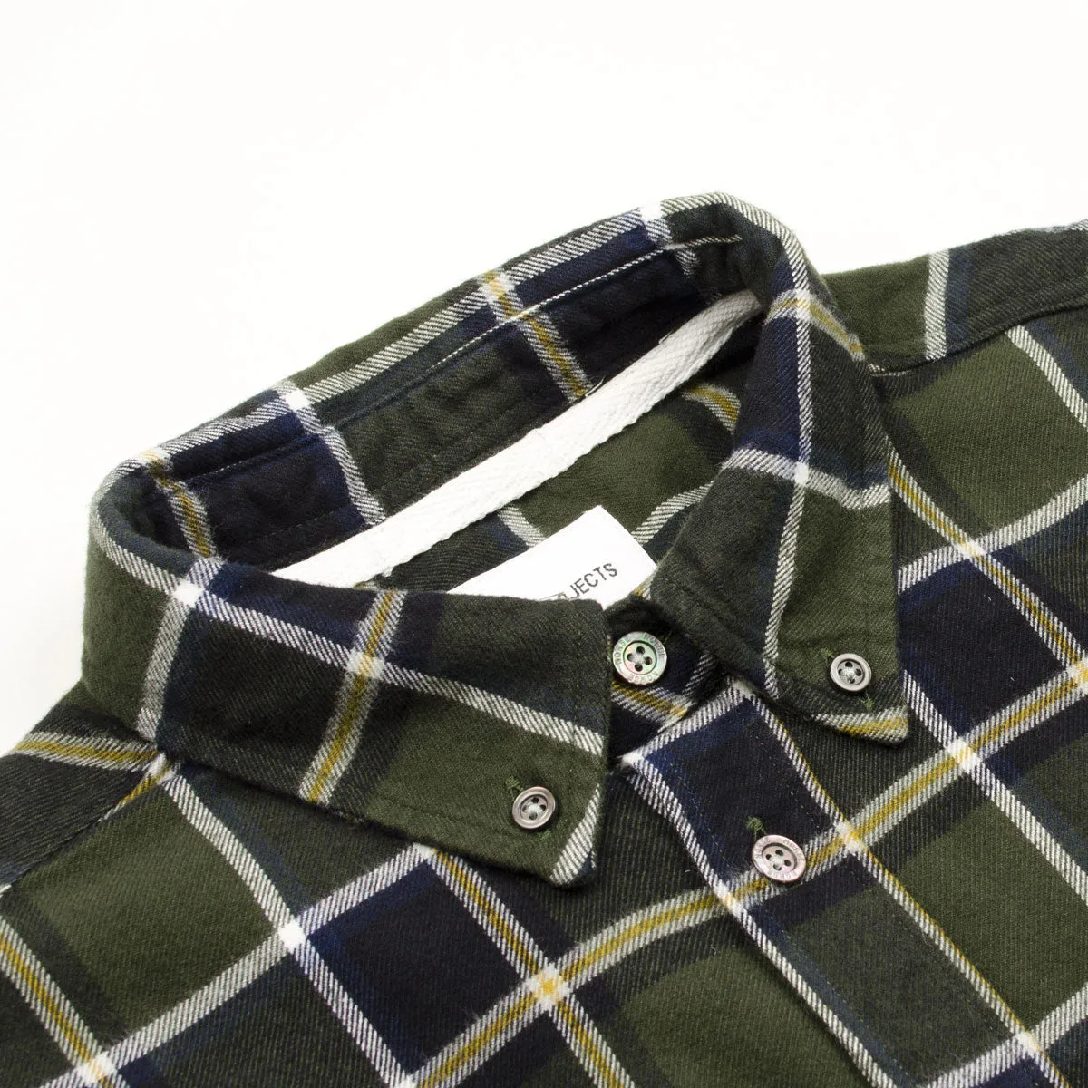 Norse Projects - Anton Brushed Flannel Shirt - Beech Green Check