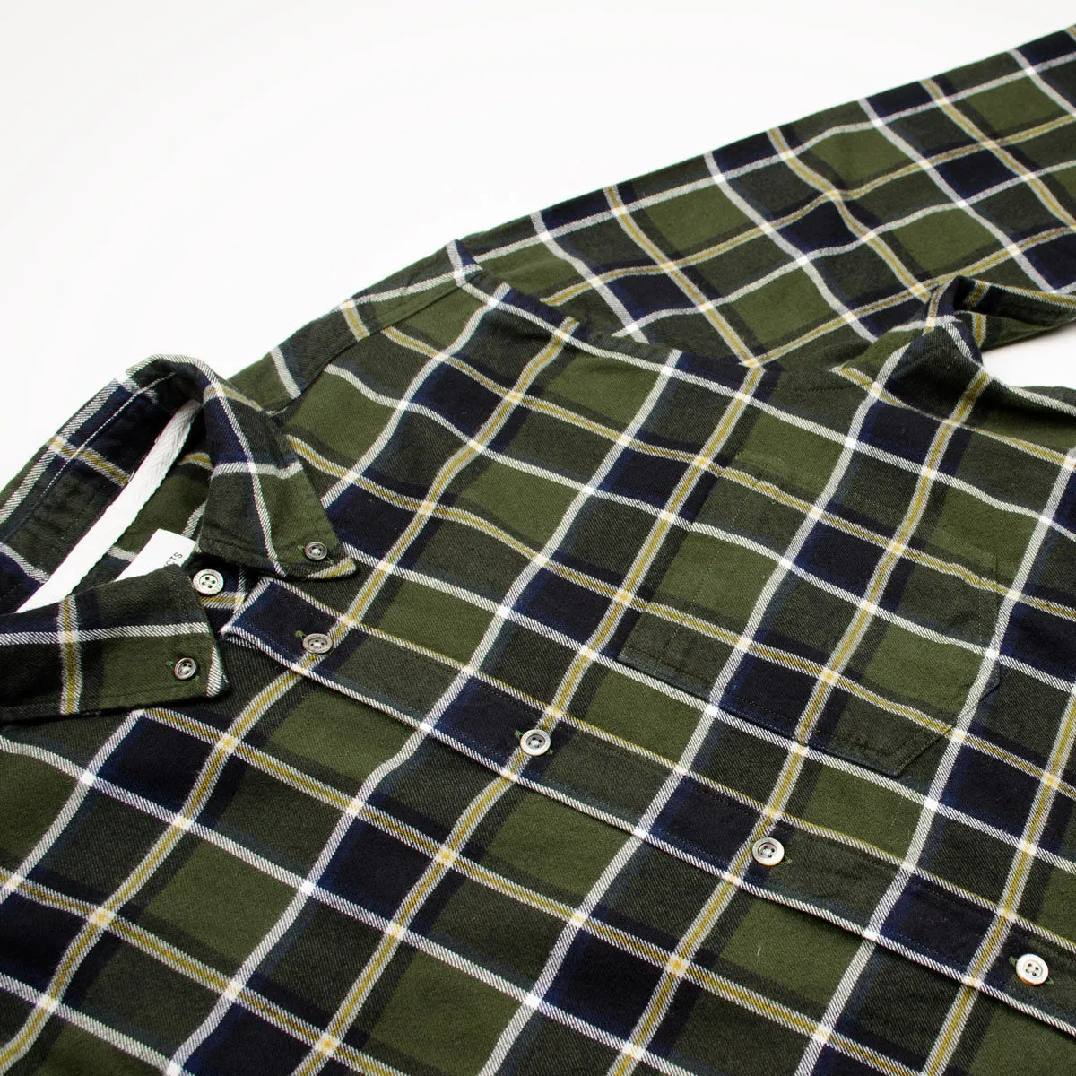 Norse Projects - Anton Brushed Flannel Shirt - Beech Green Check