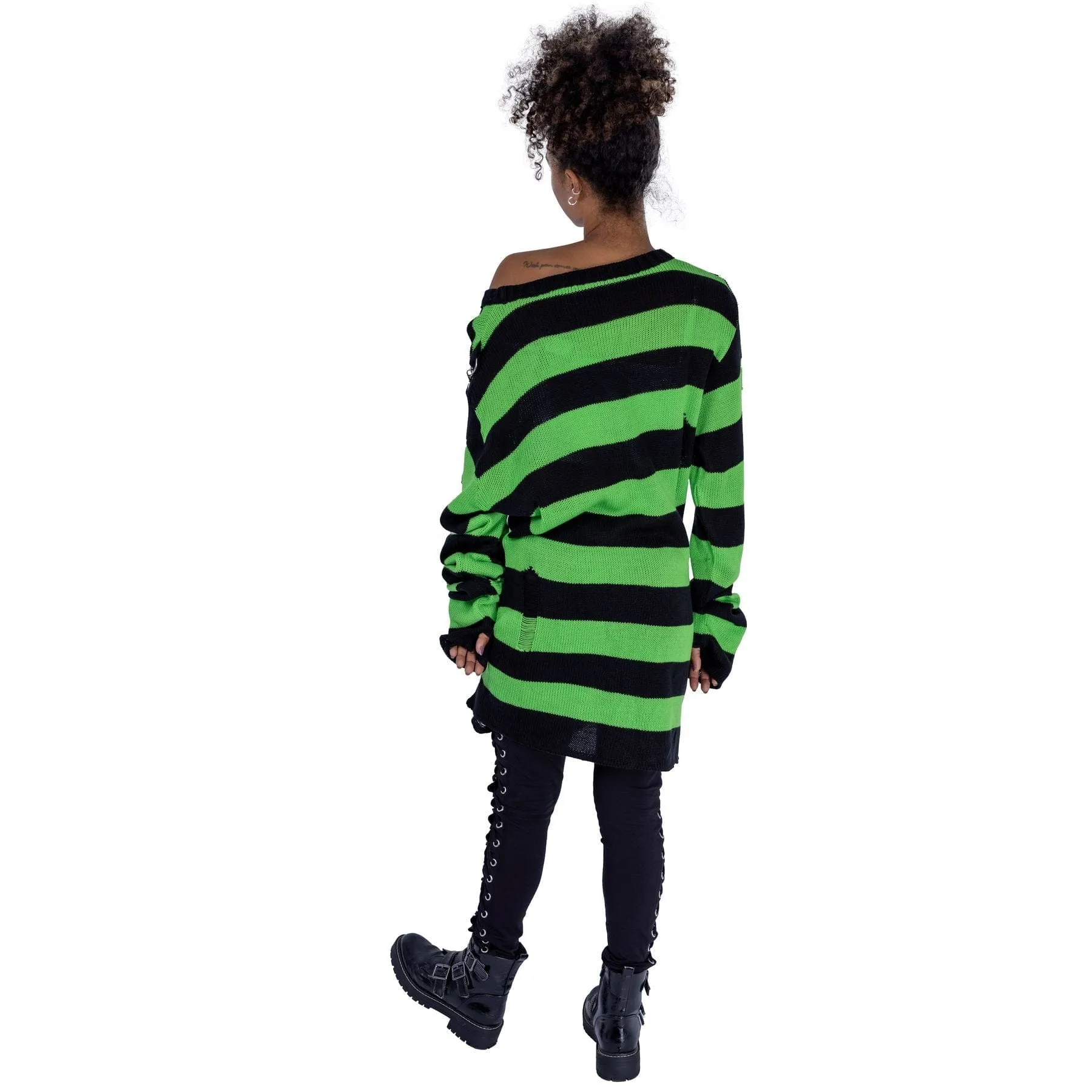 ORIANA JUMPER - BLACK/GREEN