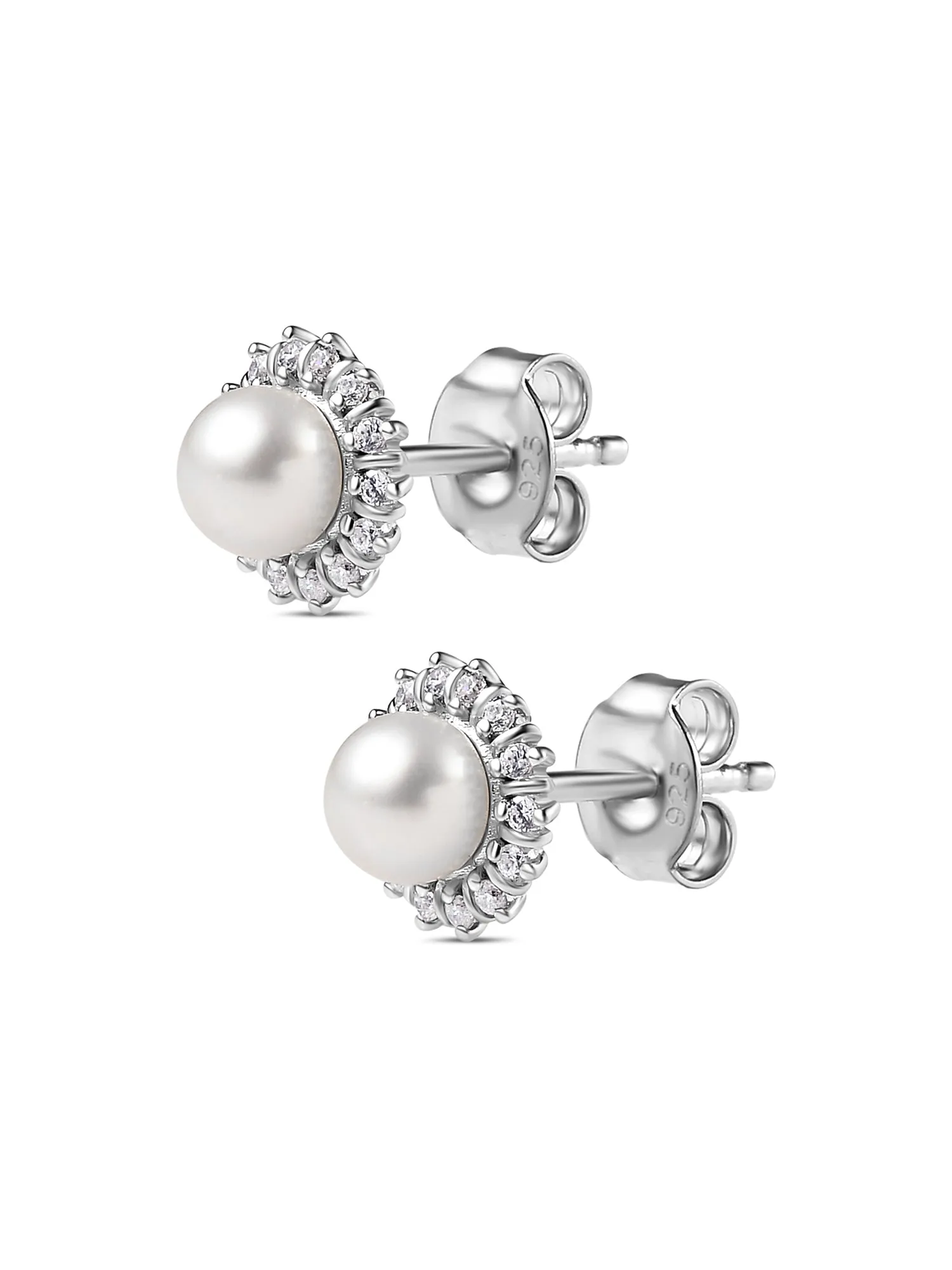 Ornate Jewels Pure Pearl Stud Earrings For Women