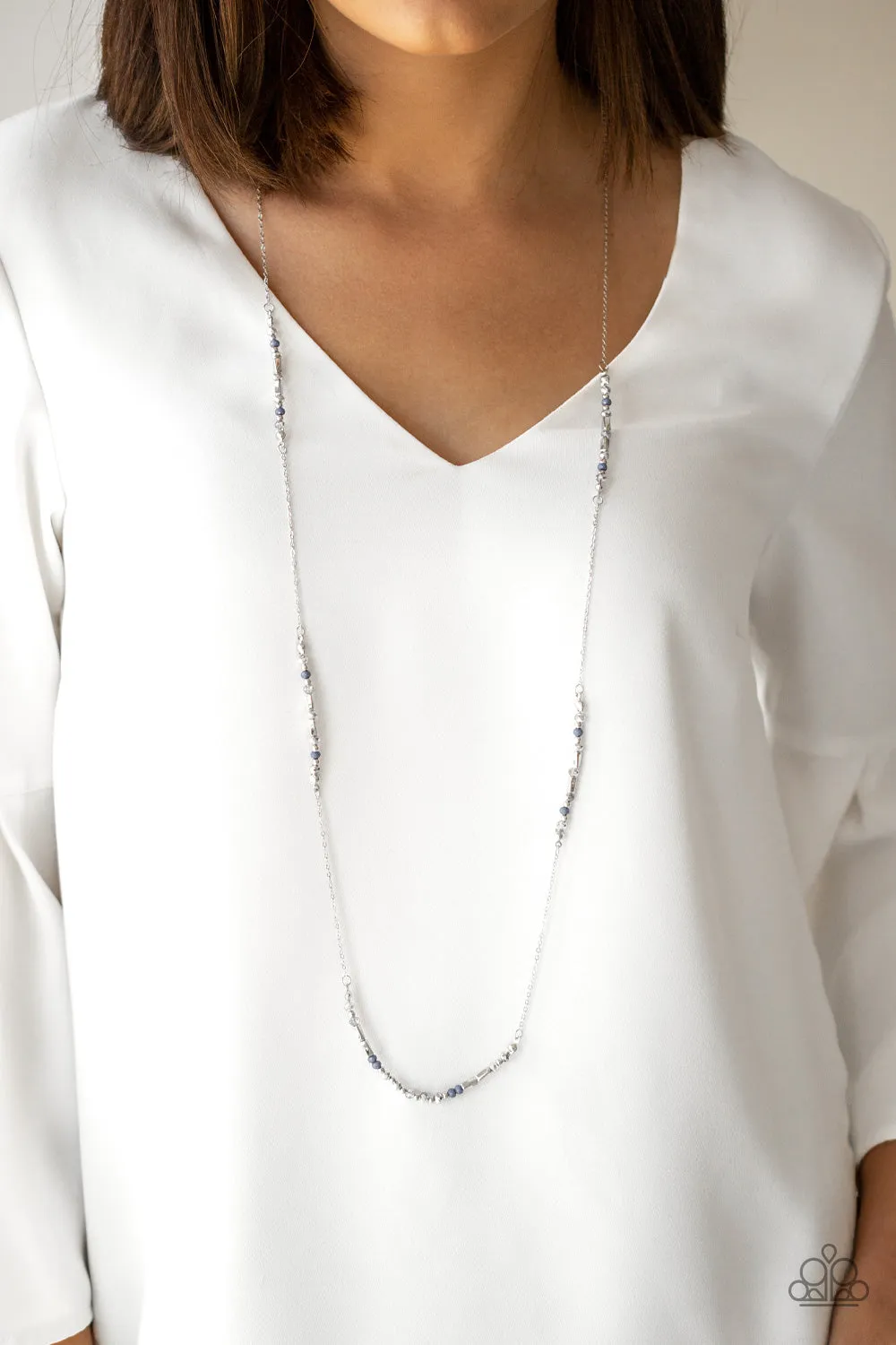 Paparazzi Mainstream Minimalist Blue Necklace Set