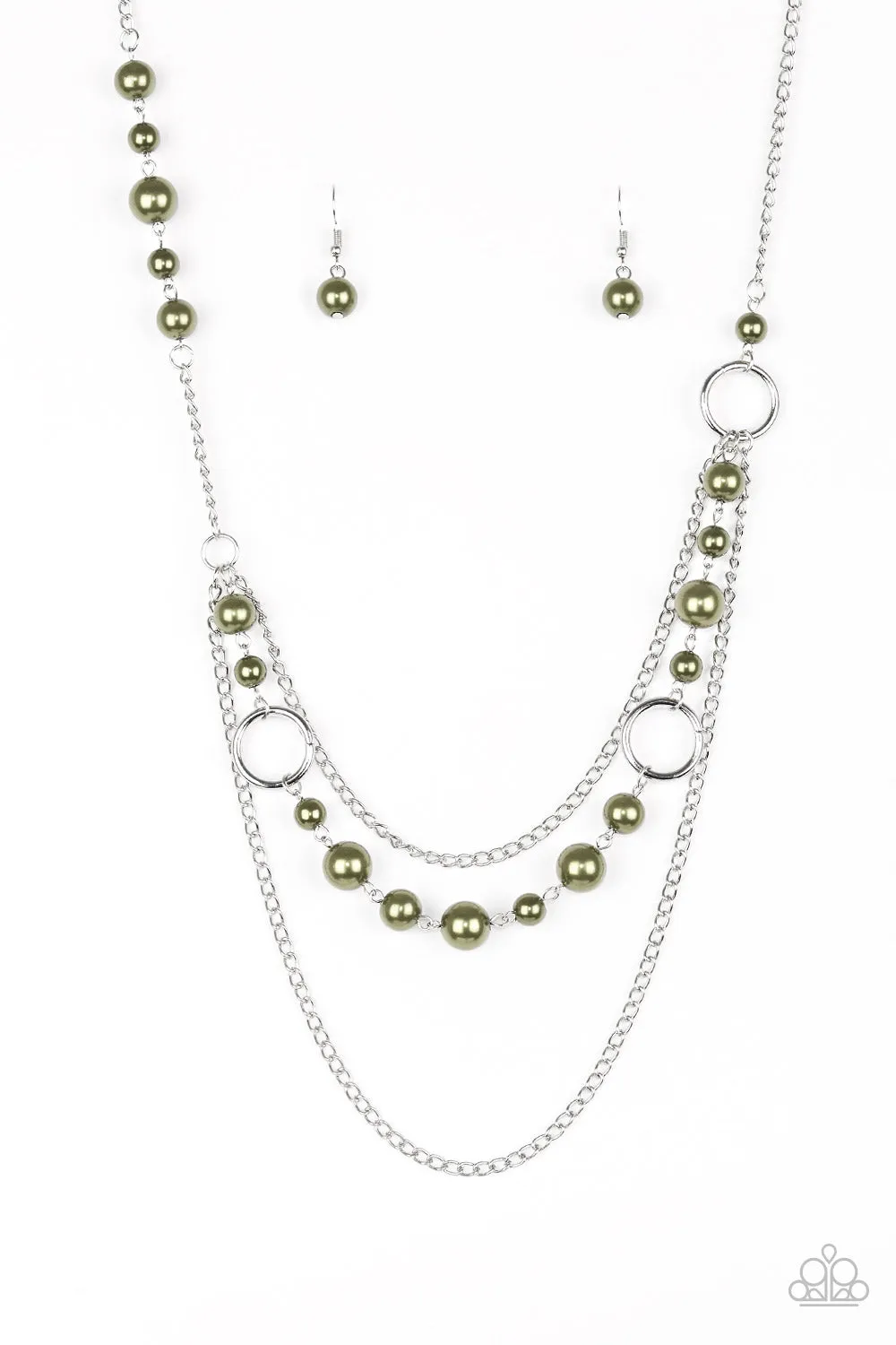 Paparazzi Party Dress Princess Green Necklace Set