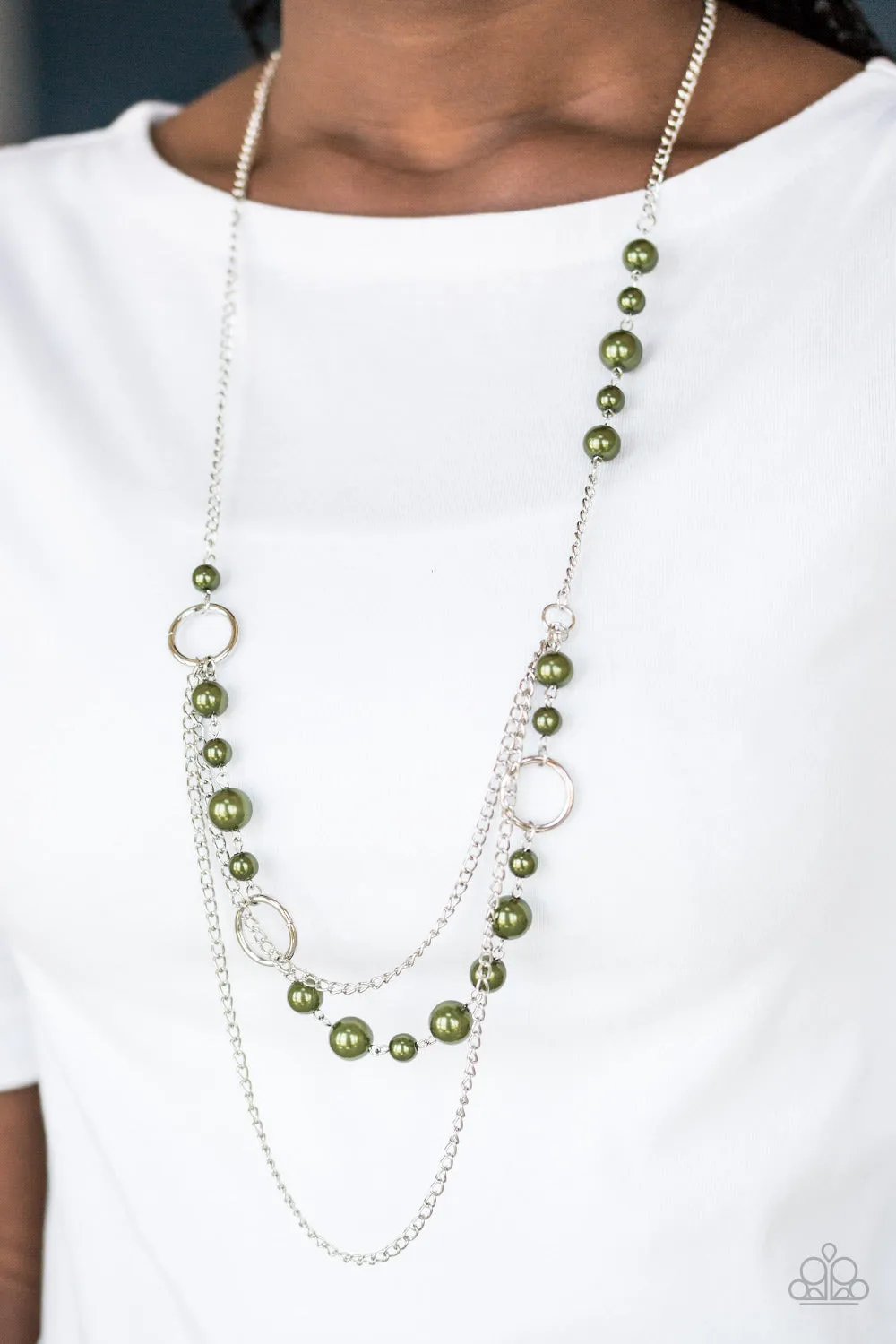 Paparazzi Party Dress Princess Green Necklace Set