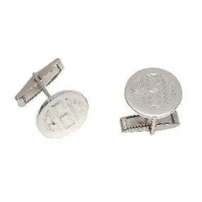 Personalized Sterling Silver Round Cuff Links