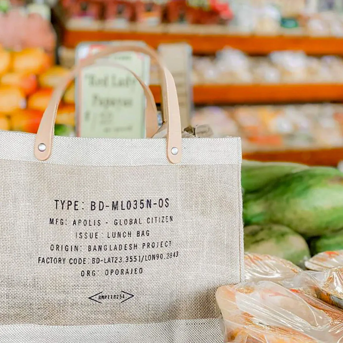 Petite Market Bag in Natural Wildflower by Amy Logsdon