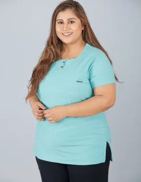 Plus Size Cotton T-shirts For Summer - Sage