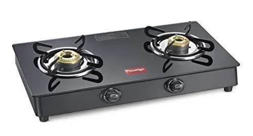 Prestige Marvel Plus Glass 2 Burner Gas Stove (Black) (ISI Certified)