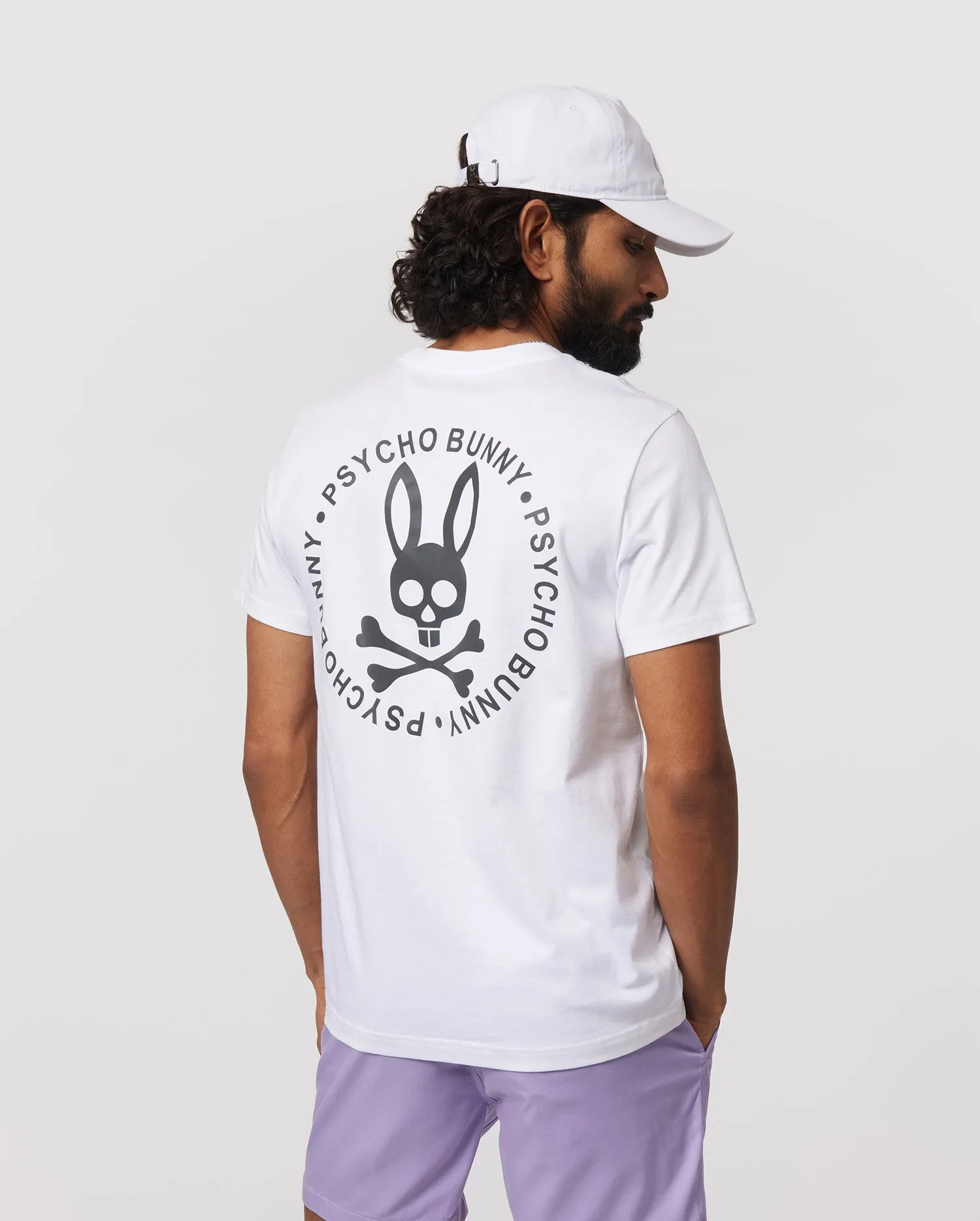 Psycho Bunny Men's Crosby Reflective Print Graphic Tee - White